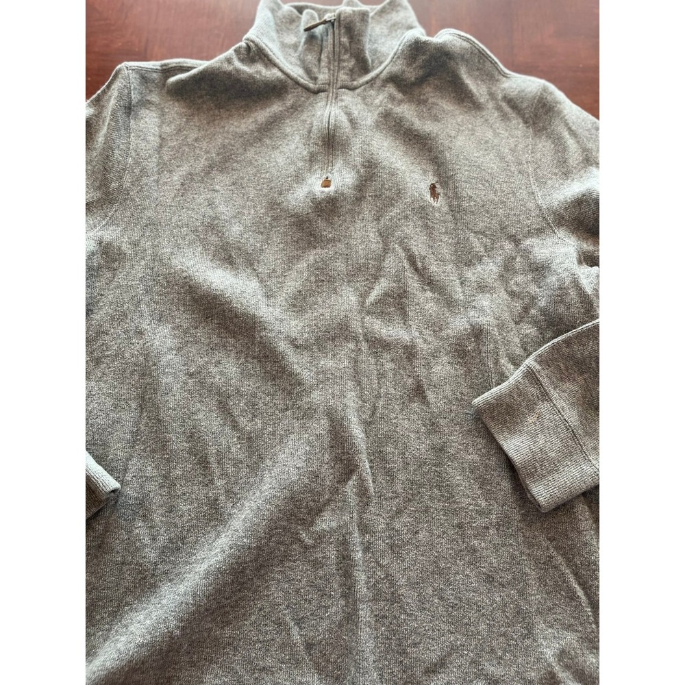 Polo Ralph Lauren Men's Gray Quarter‎ Zip Sweater Size L